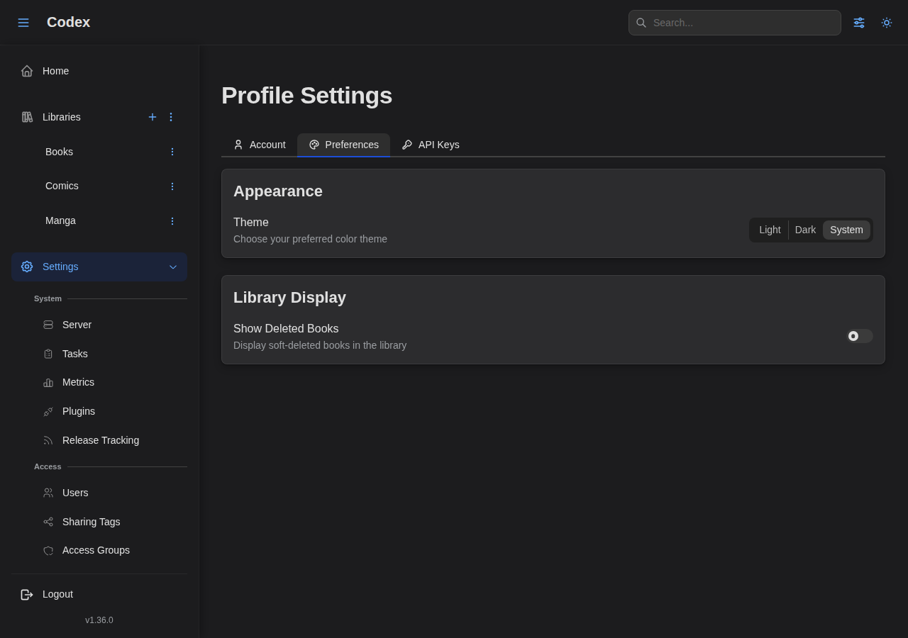 Profile - Preferences