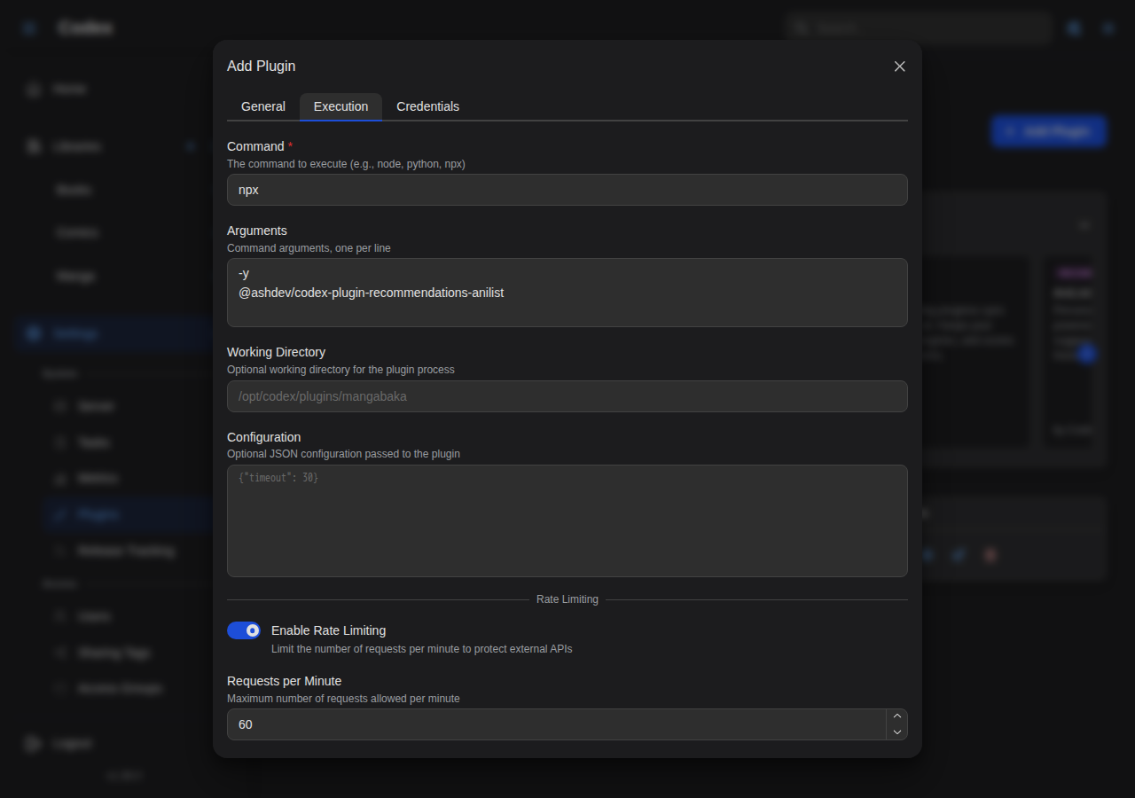 Add Recommendations Plugin - Execution